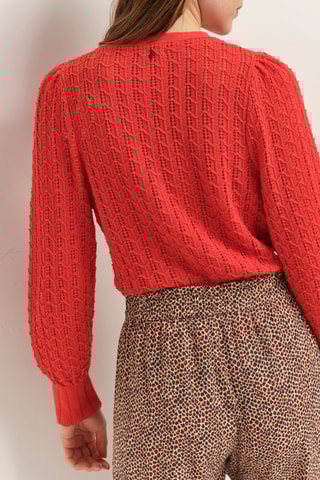 Cardigan double face in lino - Rosso - One Step