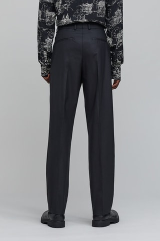 Pantaloni da completo slim in lana - Nero