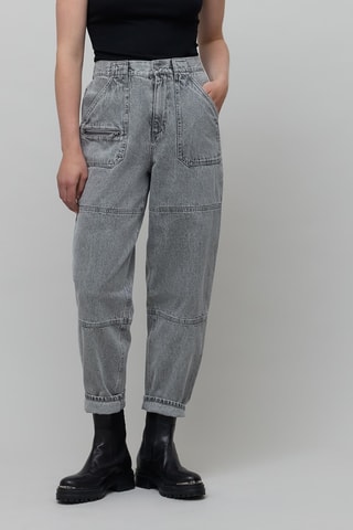 Jeans straight a vita alta - Grigio - IKKS