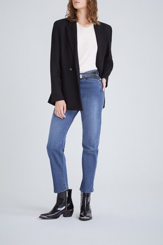 Jeans straight 7/8 a vita alta - Navy - IKKS