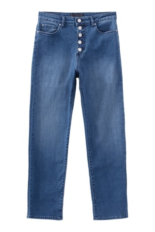 Jeans straight 7/8 a vita alta - Navy - IKKS