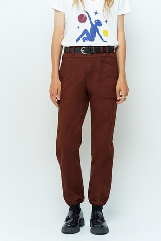 Jeans battle 7/8 a vita alta - Marrone - One Step