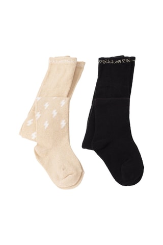 2 paia di collant - Nero e beige - IKKS