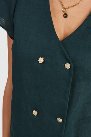 Top in lino - Verde - I.Code
