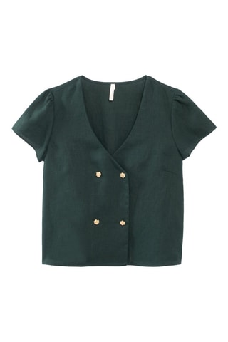 Top in lino - Verde - I.Code