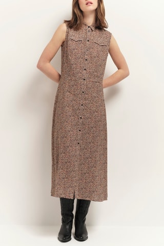 Abito a camicia in lino - Marrone - One Step