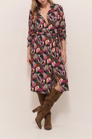 Abito a camicia - Kaki e rosa  - One Step