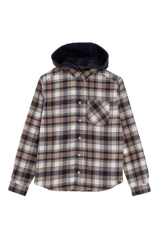 Camicia con cappuccio - Navy e marrone 