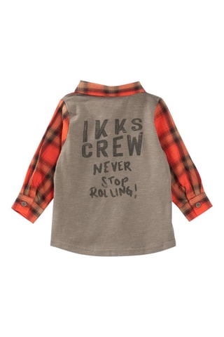 Camicia - Corallo e taupe 