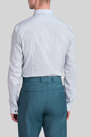 Camicia slim - Bianco e blu - IKKS