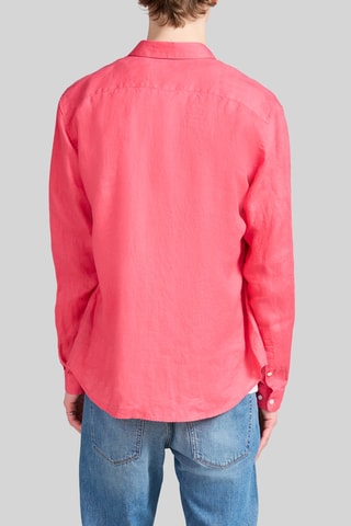 Camicia slim in lino - Rosa - IKKS