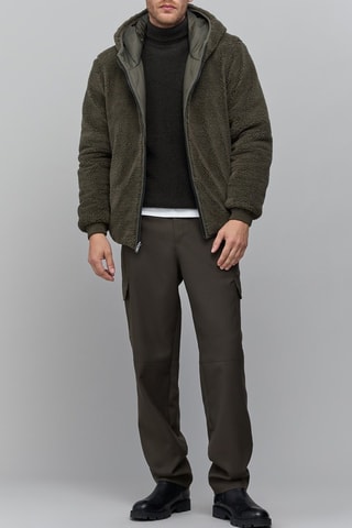 Piumino double face con cappuccio - Kaki