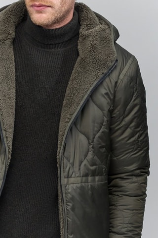 Piumino double face con cappuccio - Kaki