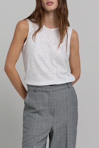 Top in lino - Bianco - IKKS