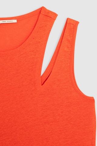 Top in lino - Arancione - IKKS