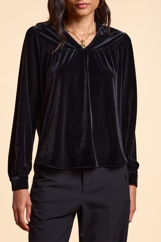 Blusa in velluto - Nero