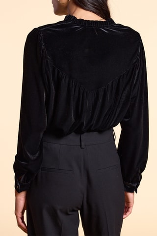Blusa in velluto - Nero
