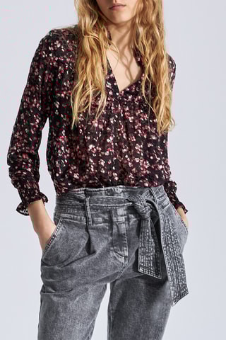 Blusa - Nero e bordeaux