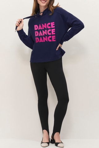 Felpa con cappuccio in cotone bio - Navy e fucsia