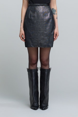 Gonna midi in velluto - Argentato