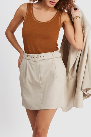 Gonna taglio dritto - Beige - I.Code