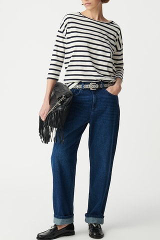 T-shirt oversize - Bianco e navy - IKKS