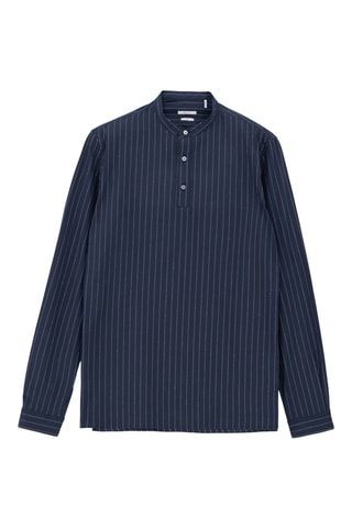 Camicia regular in cotone bio - Blu notte - IKKS