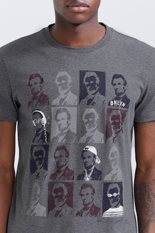 T-shirt Abraham Lincoln - Grigio melange - IKKS