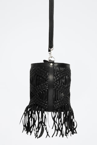 Borsa a secchiello in pelle d’agnello - Nero - IKKS