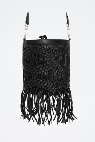 Borsa a secchiello in pelle d’agnello - Nero - IKKS