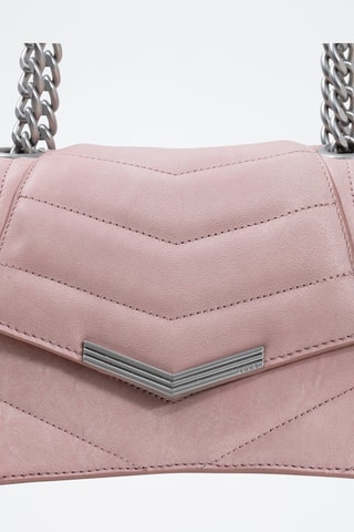 Borsa a spalla in pelle d’agnello - Rosa - IKKS