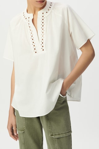 Blusa in cotone bio - Ecrù - IKKS