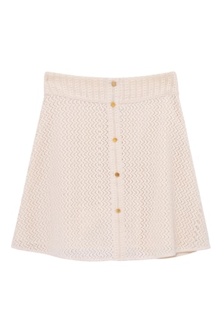 Gonna a trapezio in pizzo - Ecrù - I.Code