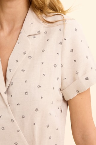 Abito taglio dritto in lino - Ecrù - I.Code