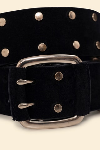 Cintura in pelle scamosciata di vitello - Nero - I.Code