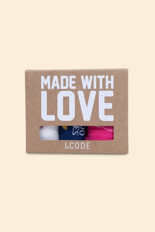 3 paia di calze - Indaco e rosa - I.Code