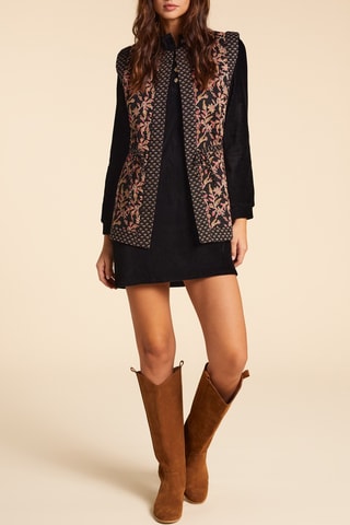 Abito taglio dritto in velluto - Nero - I.Code