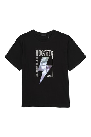 T-shirt in cotone bio - Nero - IKKS