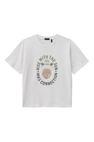 T-shirt in cotone bio - Ecrù - IKKS