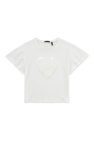 T-shirt in cotone bio - Ecrù - IKKS
