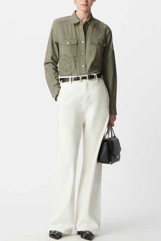 Camicia in cotone bio - Kaki - IKKS