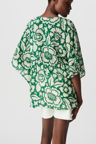 Blusa oversize - Verde e bianco - IKKS