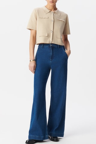 Cardigan corto e cotone bio - Beige - IKKS