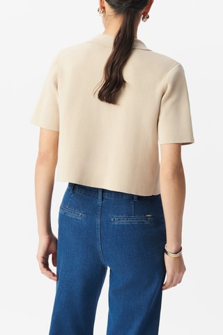 Cardigan corto e cotone bio - Beige - IKKS