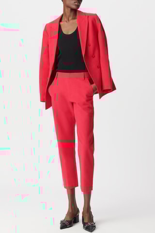 Pantaloni straight in lino - Rosso - IKKS