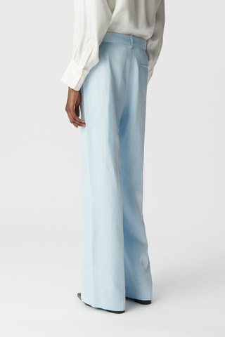 Pantaloni straight in lino - Celeste - IKKS