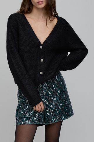 Cardigan in alpaca - Nero - IKKS