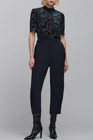 Pantaloni straight 7/8 - Nero - IKKS