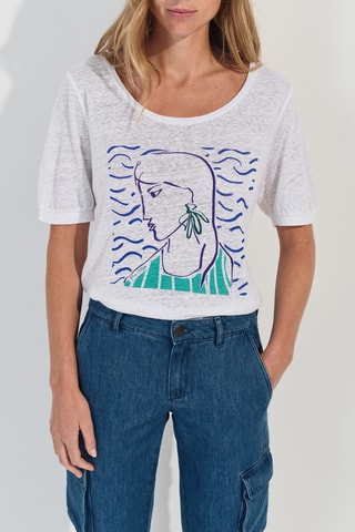 T-shirt in lino - Bianco - One Step