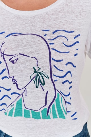 T-shirt in lino - Bianco - One Step